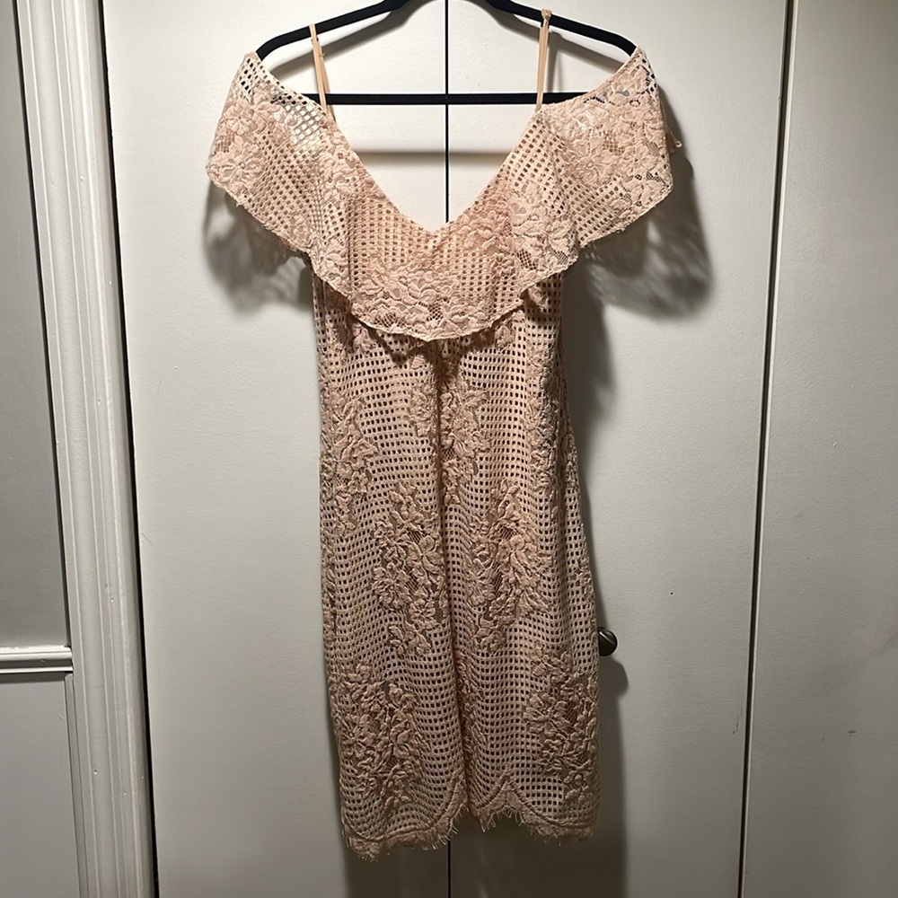 WAYF Size L Floral Off the Shoulder Pink/Rose Dress